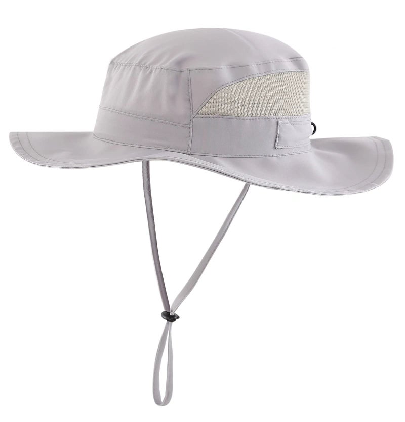Connectyle Unisex Boys UPF 50+ Sun Protective Safari Hat Kids Breathable Mesh Bucket Sun Hat M Gray - Image 1